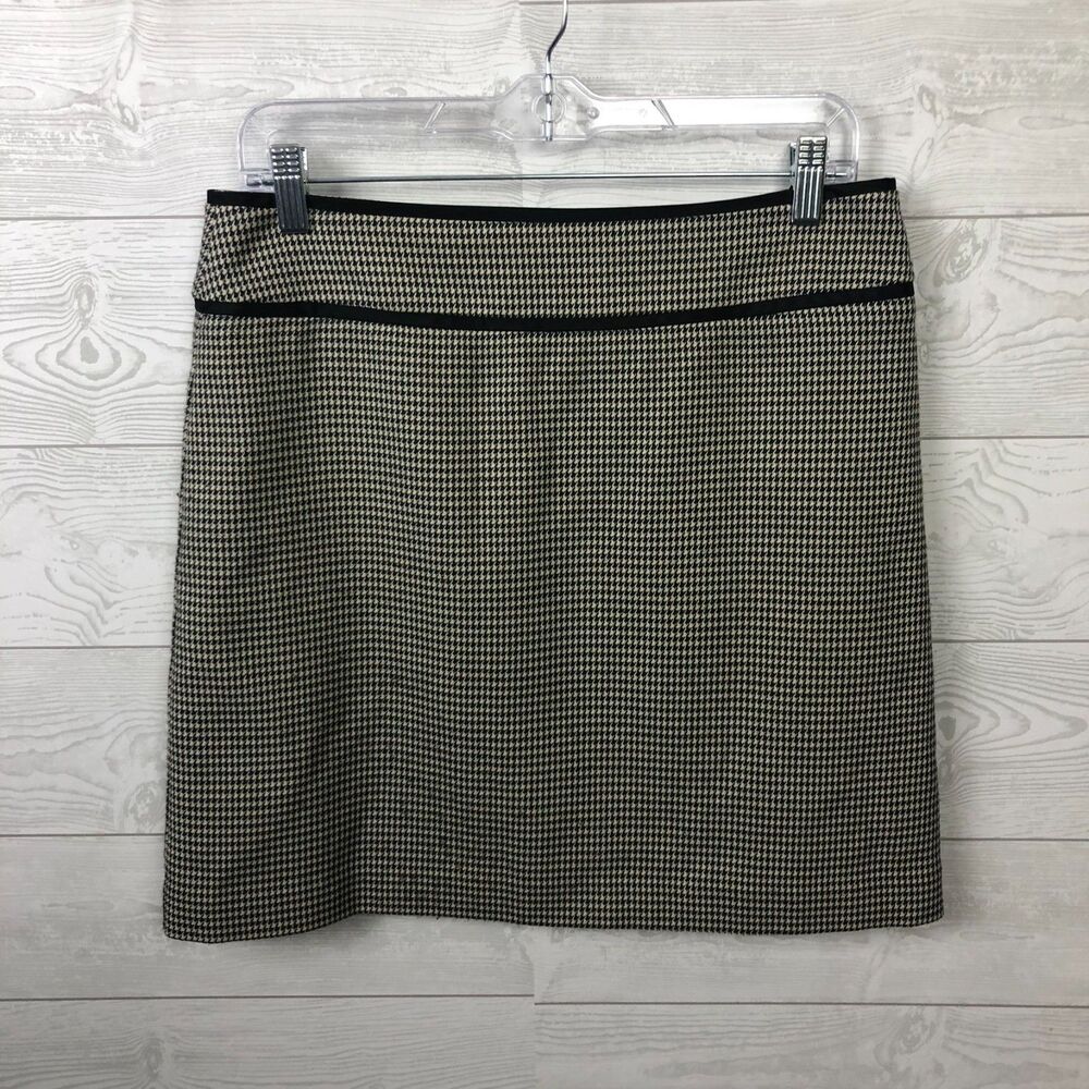 Ann Taylor LOFT Women's Size 4 Herringbone Straight Pencil Skirt Zip Back